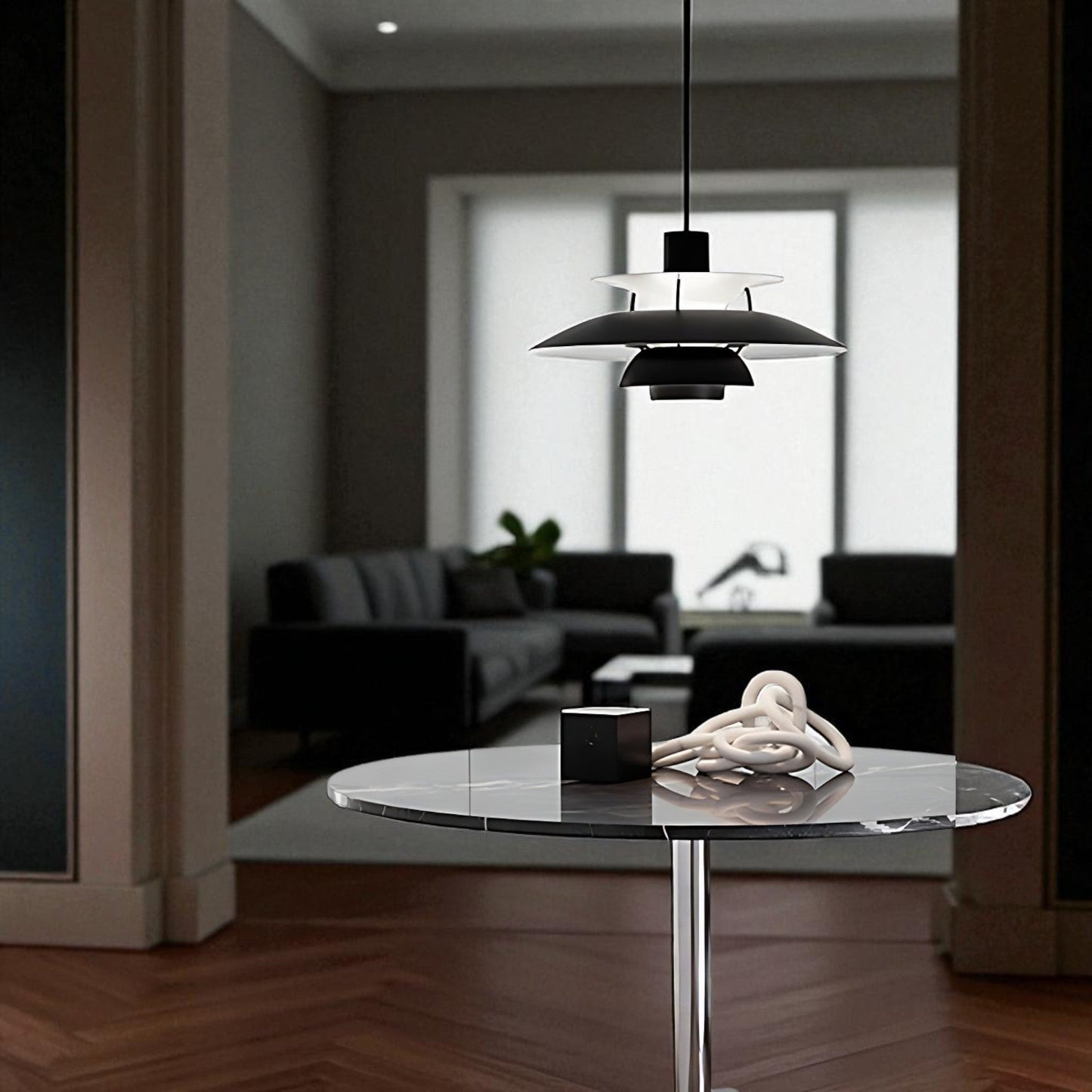 Lustre Plafond - UmbrellaLED™ - Noir - Boutique Salaat