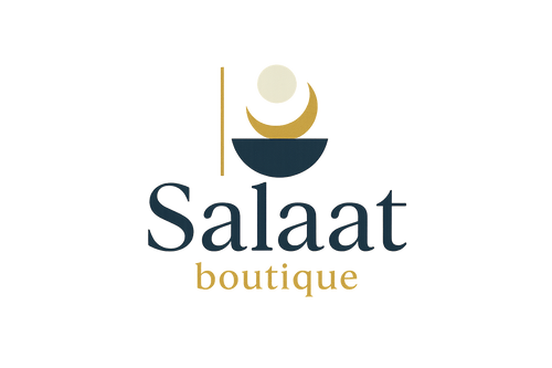 donne moi un logo avec le nom Salaat boutique dont les couleurs accompagne l'image d'oasis avec la lune que tu viens de faire. Met cet logo originale et plutôt unisexe (pas de vêtements ni de femme)