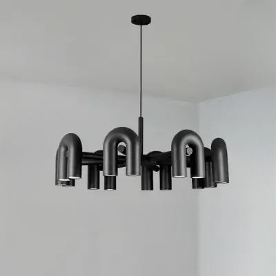 Lustre Plafond - CreativeU - shapedChandelier™ - Noir - Boutique Salaat
