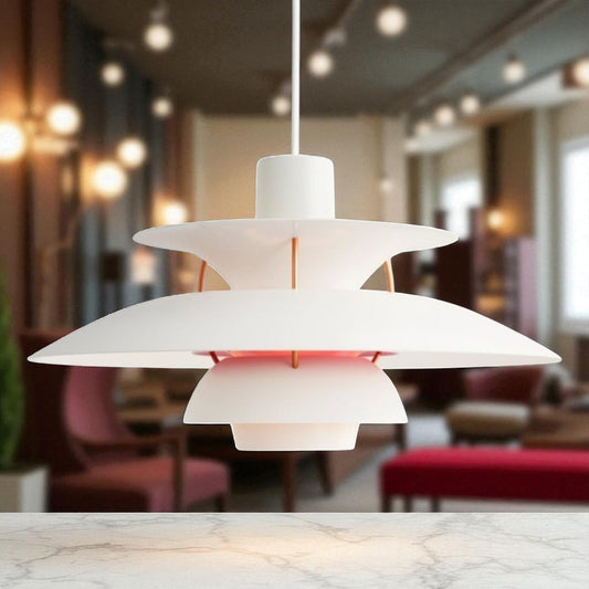 Lustre Plafond - UmbrellaLED™ - Blanc & Rose - Boutique Salaat