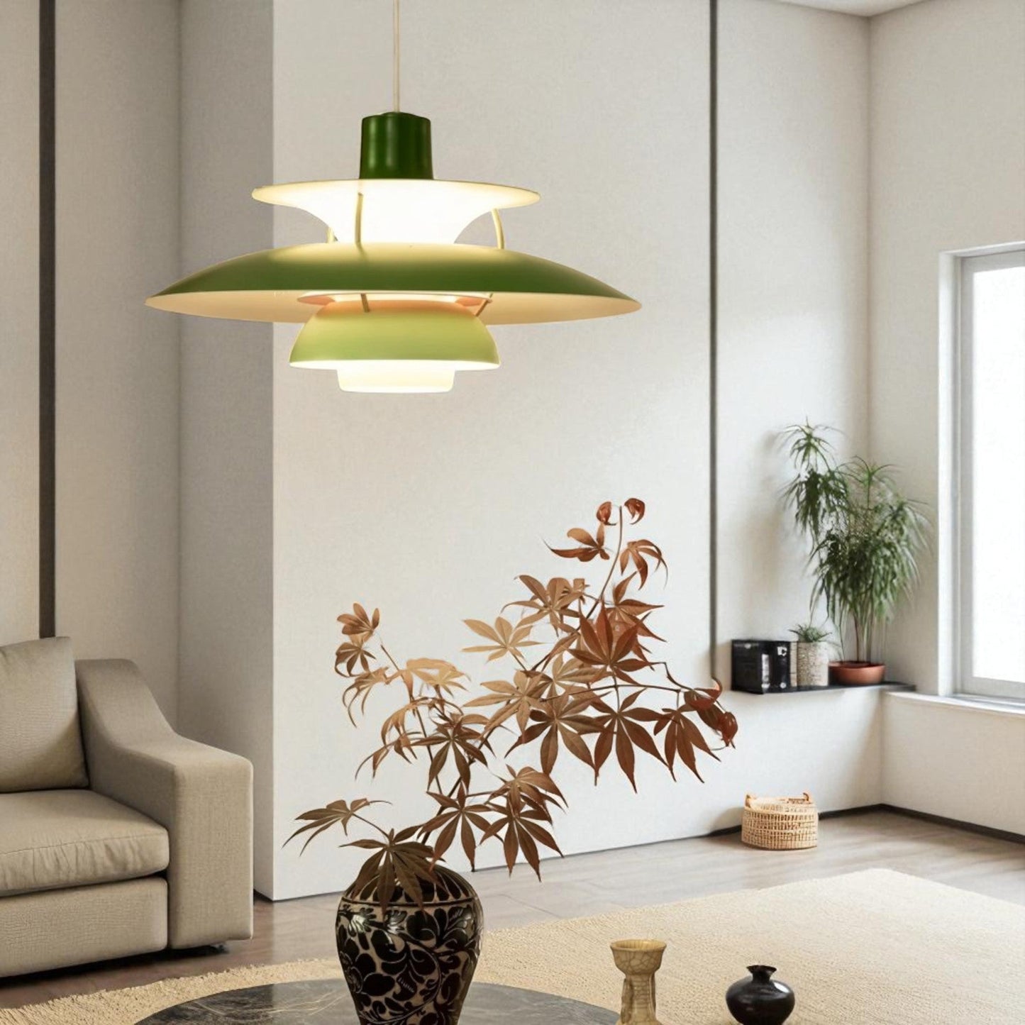 Lustre Plafond - UmbrellaLED™ - Vert - Boutique Salaat